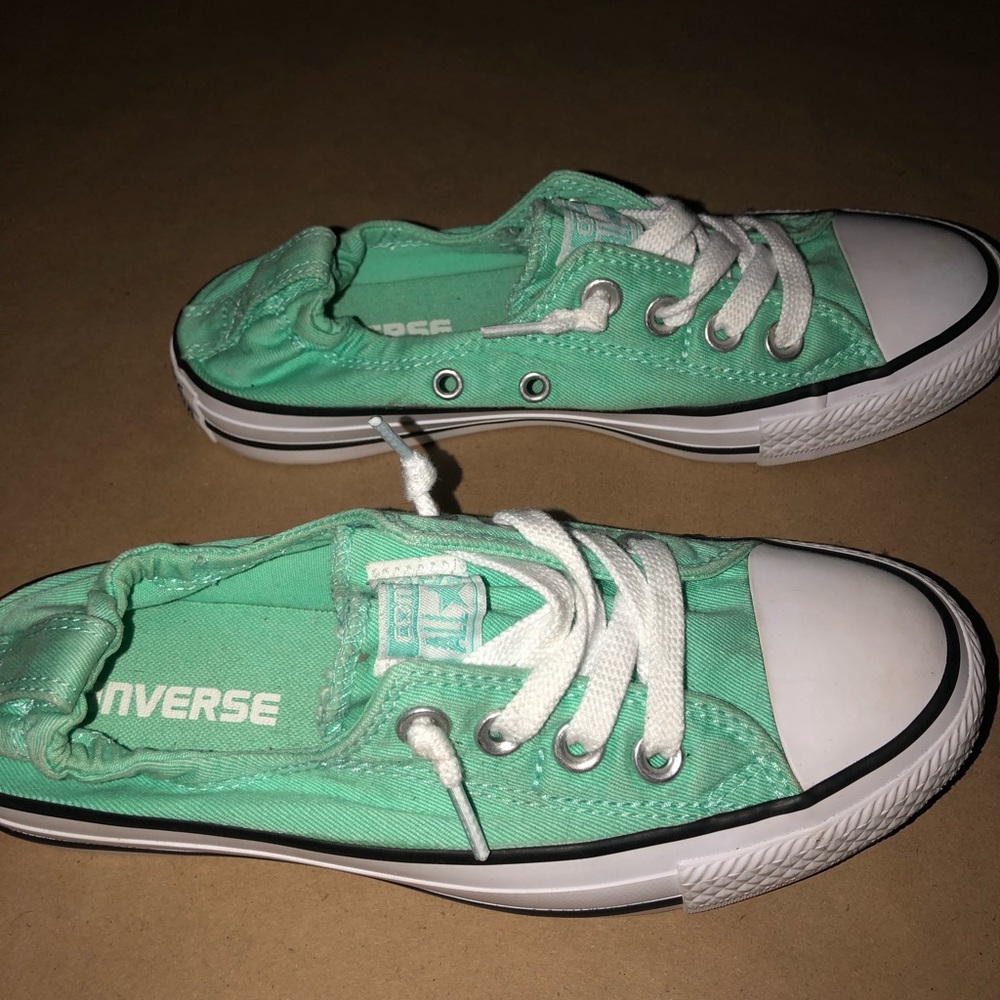 Converse slip on mint green never worn!